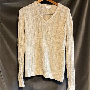 Club Monaco Cream V-Neck Sweater